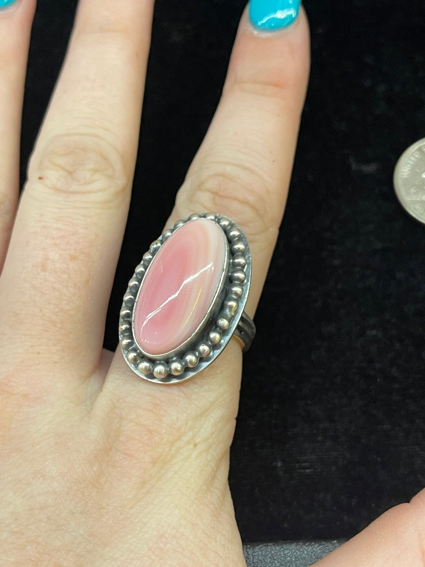 Pink Conch Shell Oval Ring
