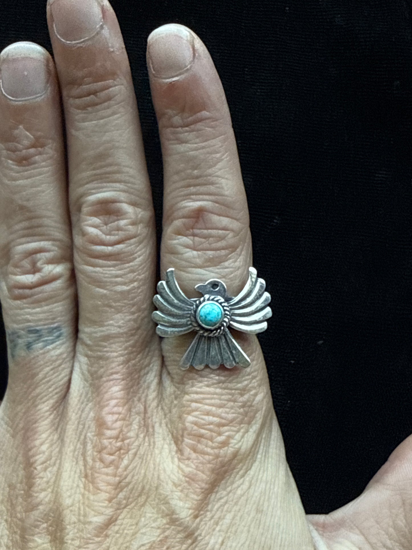 Thunder Bird Ring by Delayne Reeves, Navajo