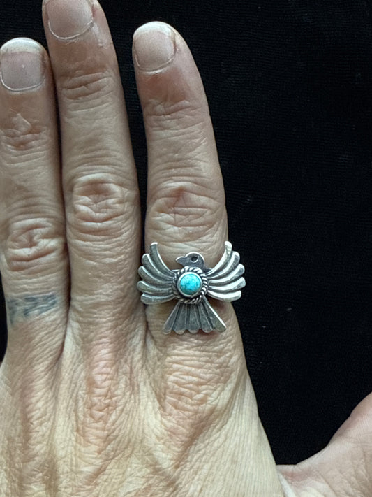 LOT 36 10/19 Thunder Bird Ring by Delayne Reeves, Navajo