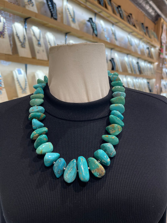 24” Royston Turquoise Chunk Necklace