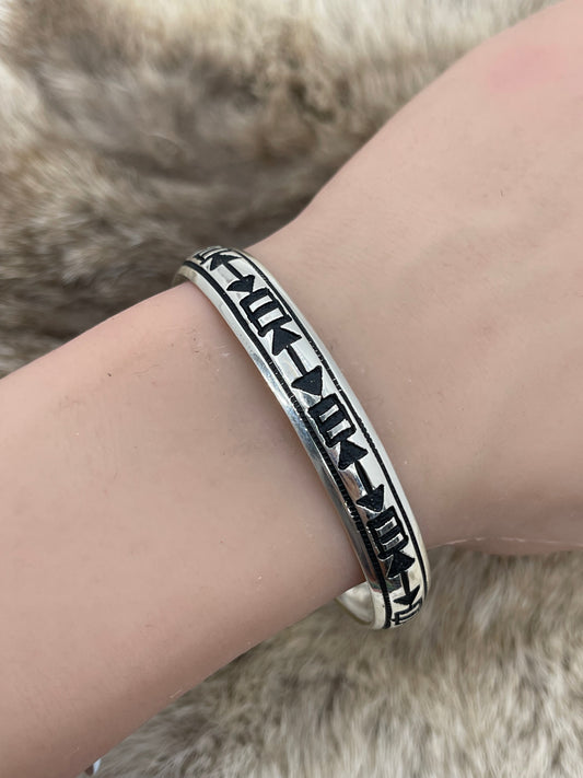 6"-7" Silver Overlay Design Stacker Band by Tommy & Rose Singer