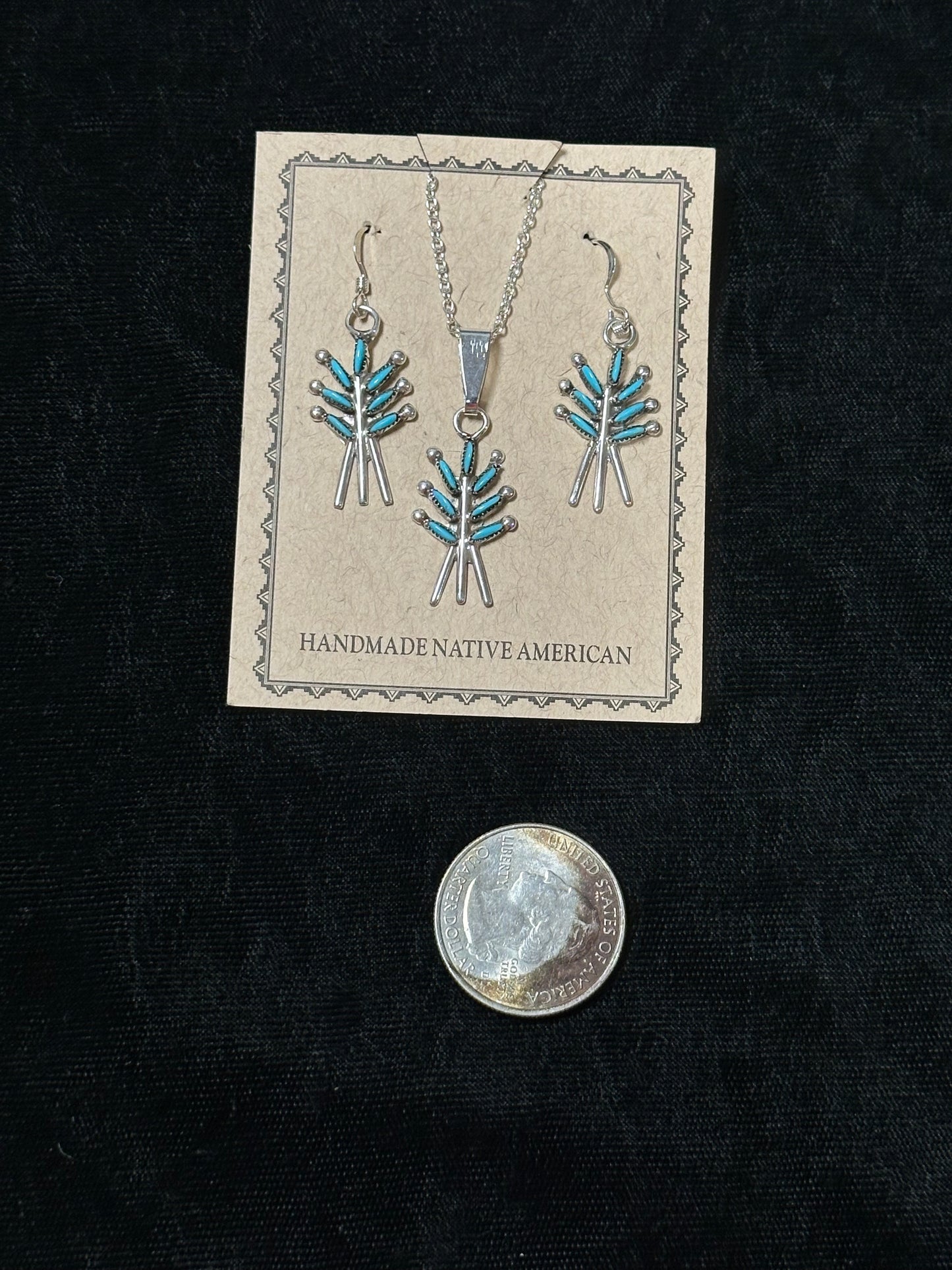 Turquoise Needle Point Set by Zuni