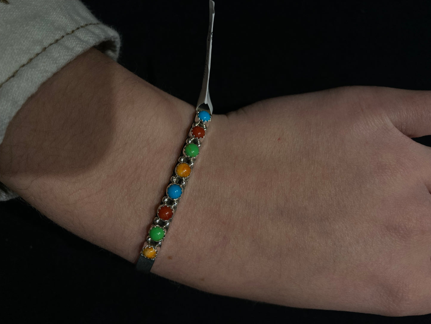 5 3/4"-7" Multi Stone Cuff by Sean Yazzie, Navajo