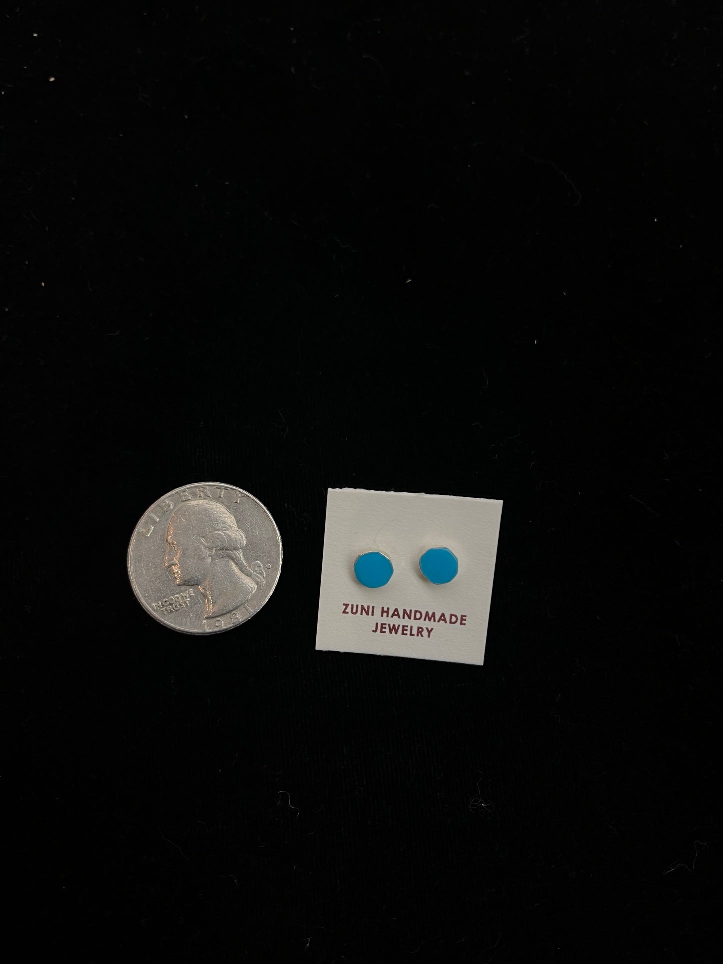 Small Circle Turquoise Stud Post Earrings