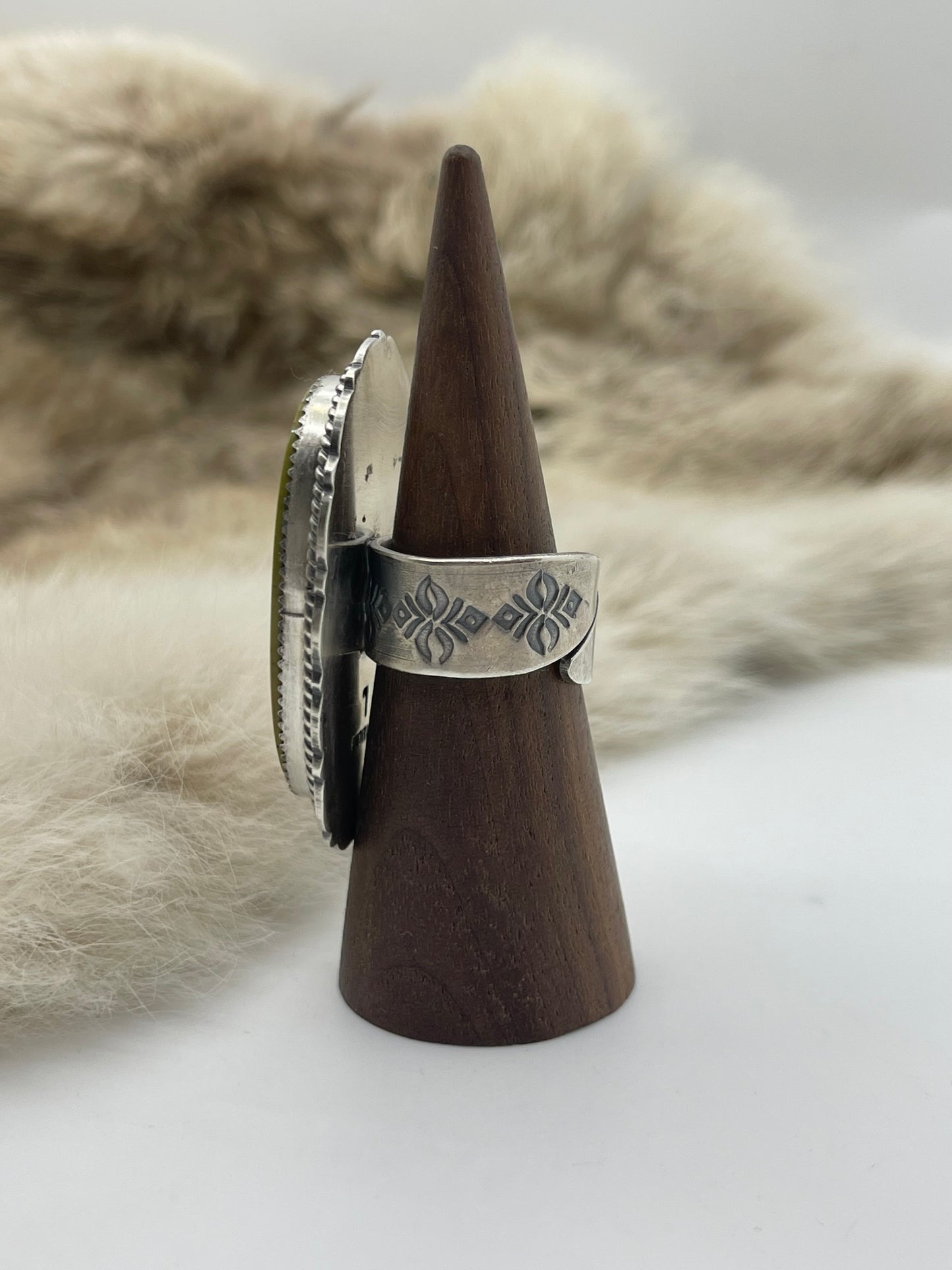 Adjustable Size 10.0 Royston Turquoise Ring by Jeff Largo, Navajo