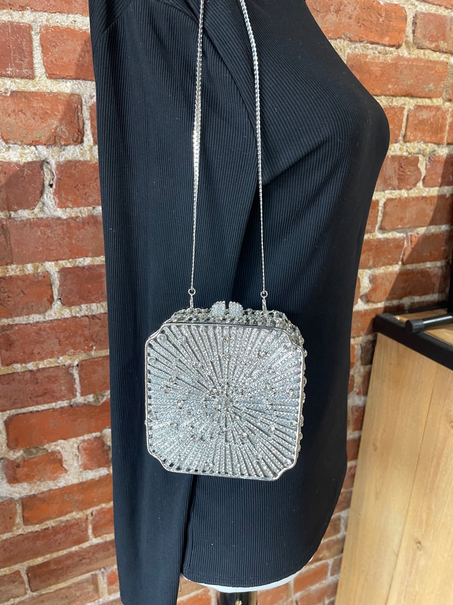 Sparkly Square Clutch Purse