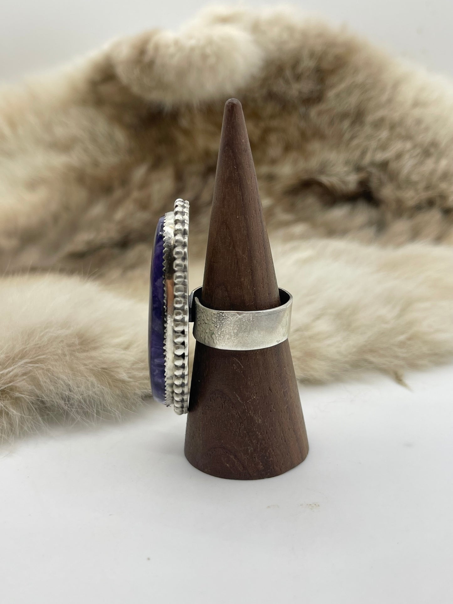 Adjustable 6.0-11.0 Charoite Ring