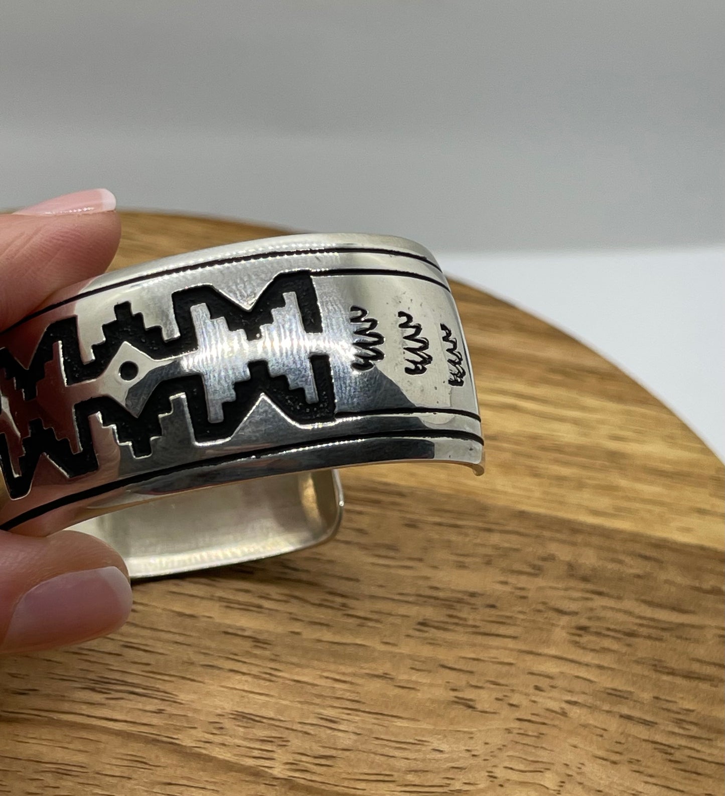 6"-7 1/4" Stamped Sterling Silver Cuff by Tommy and Rose Singer, Navajo