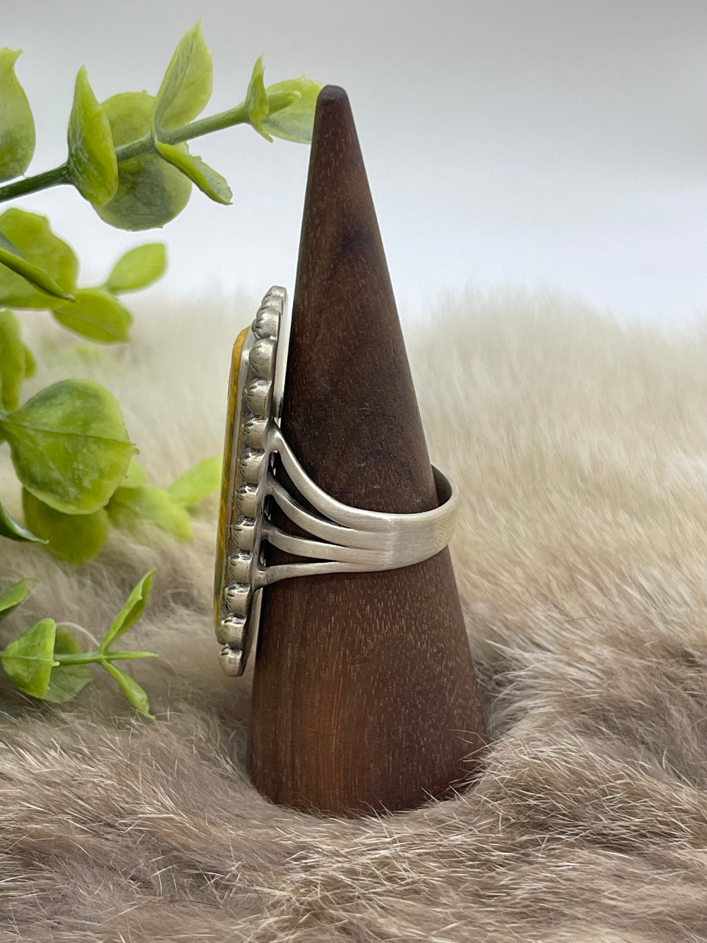 10.0 Bumblebee Jasper Rectangle Ring