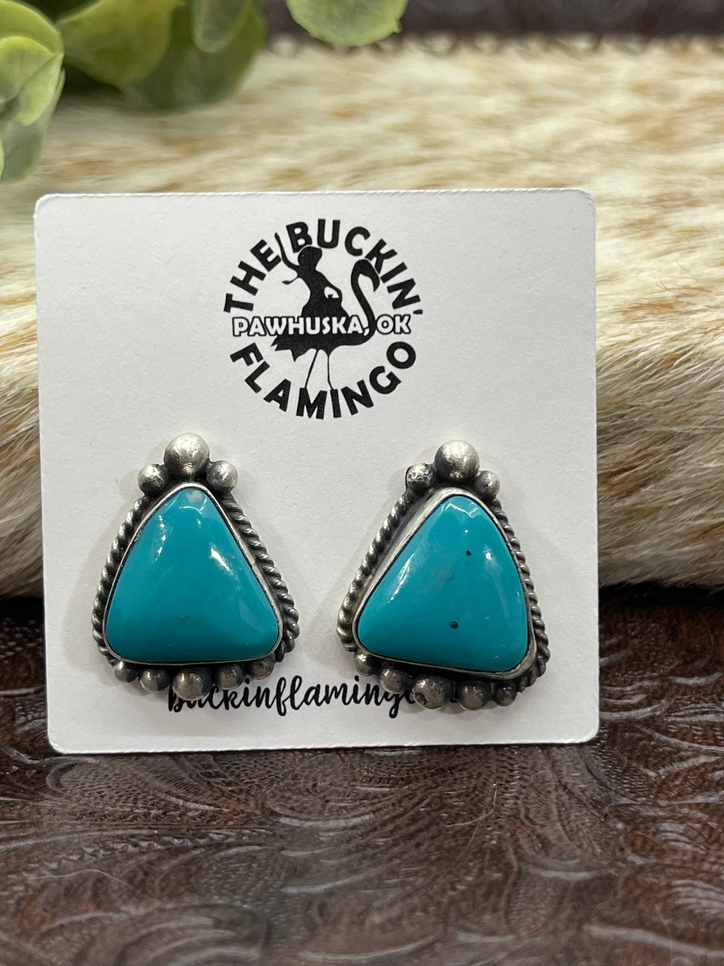 Kingman Turquoise Top Post Earrings