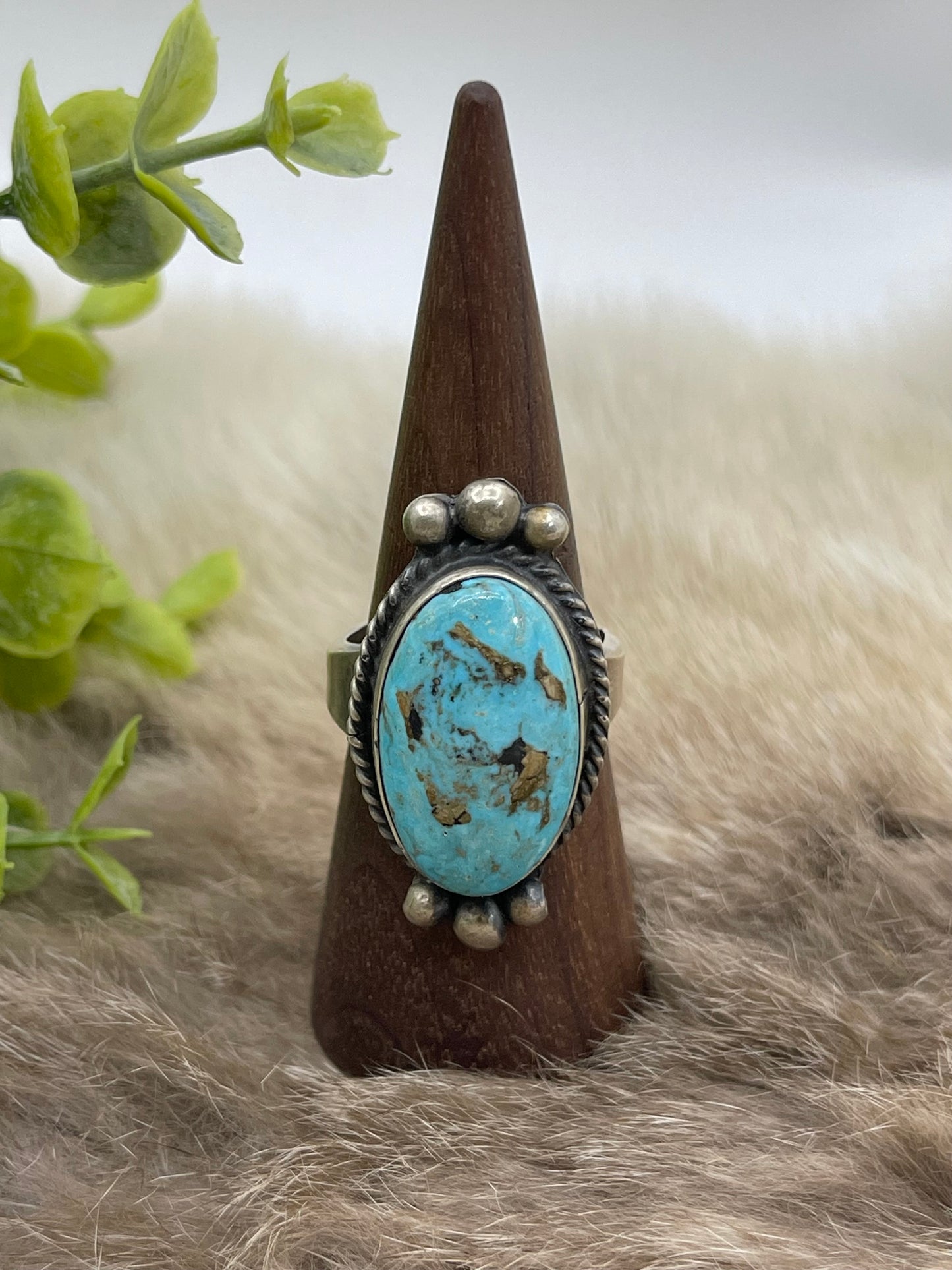 10.0 Kingman Turquoise Oval Ring