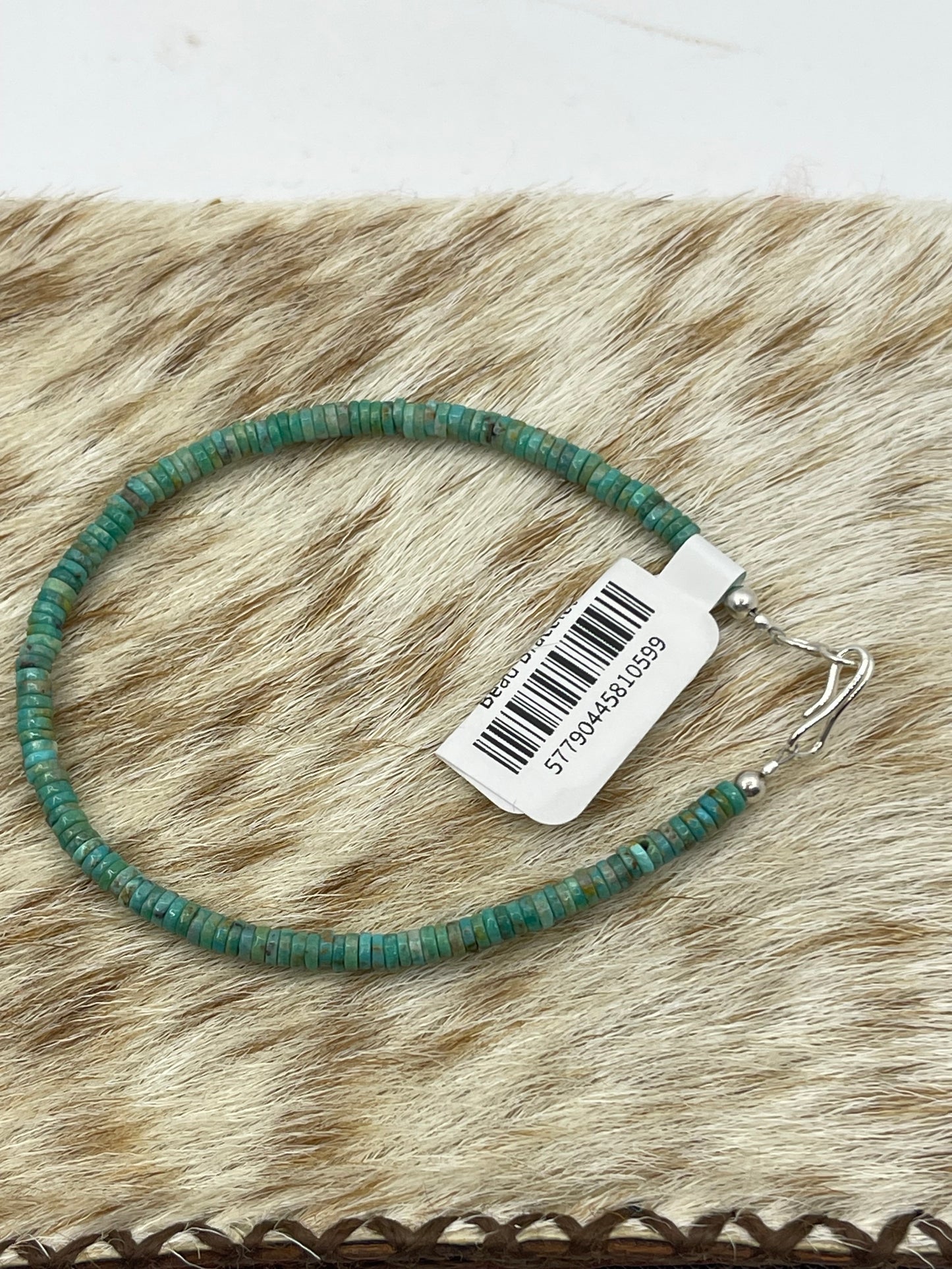 7 1/4" 3.3mm Royston Turquoise Heishi Bead Bracelet