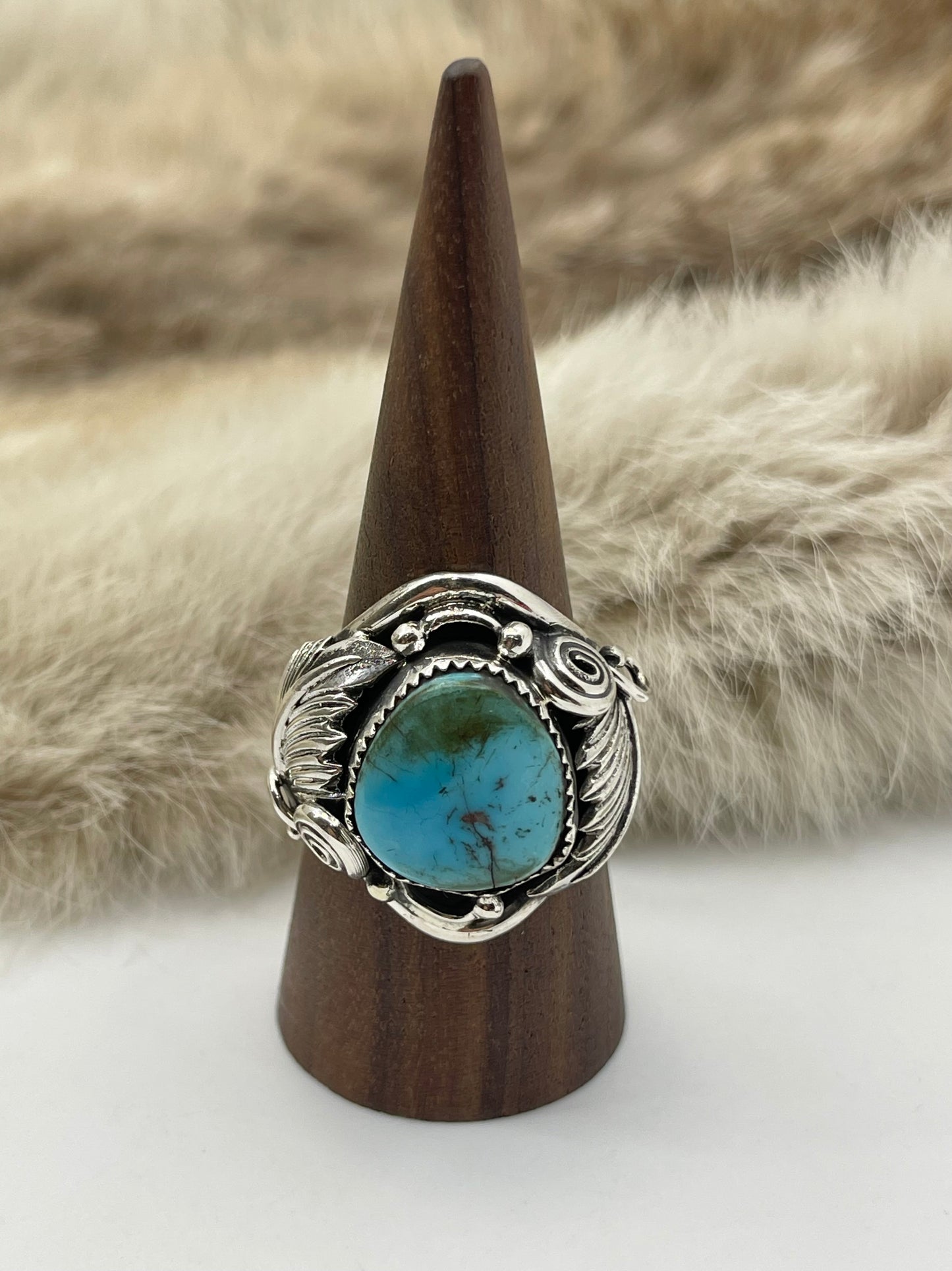 13.0 Turquoise Ring by Darrell Morgan, Navajo