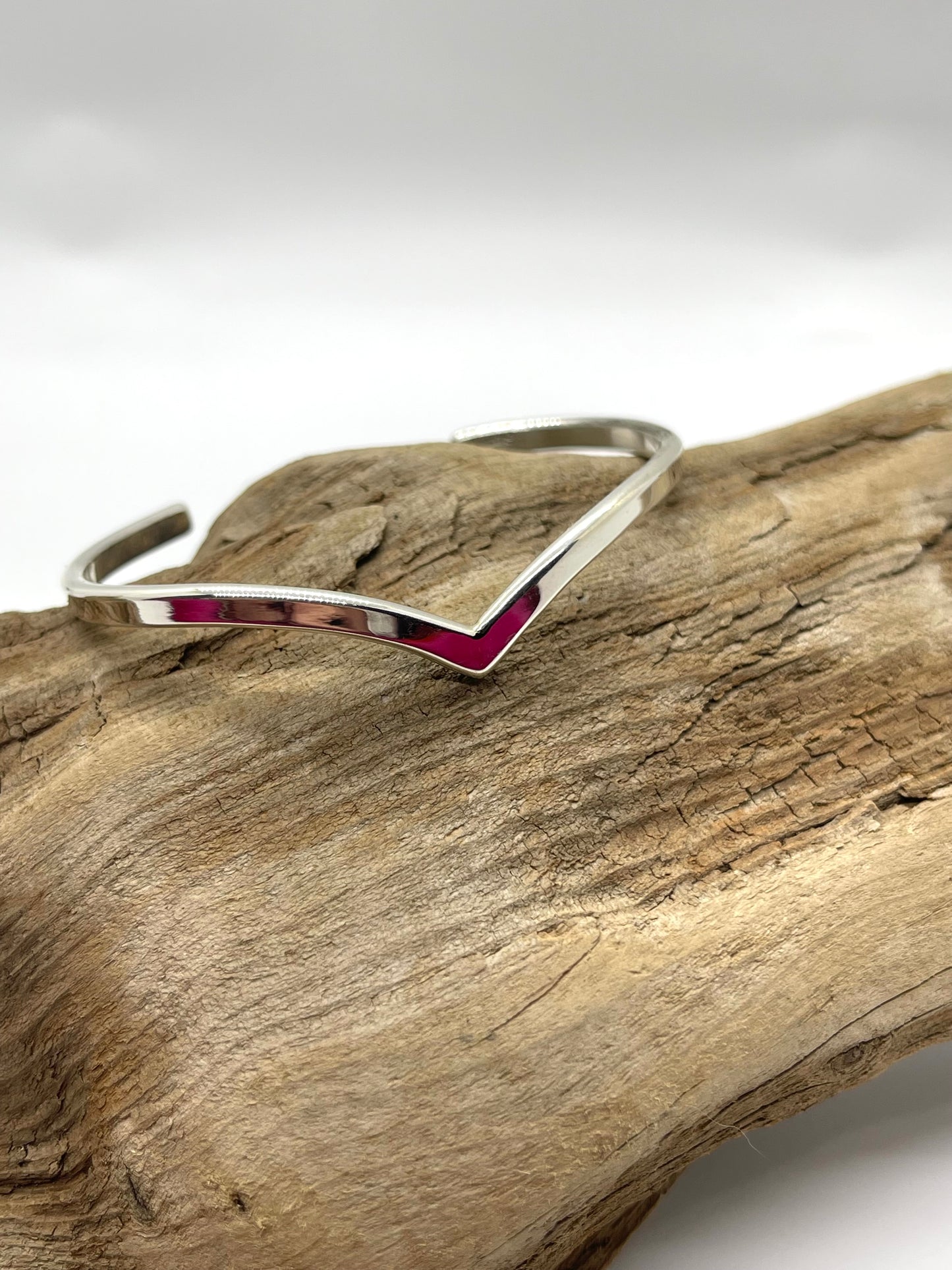 5.5"- 6.5" Chevron Sterling Silver Cuff by Elaine Tahe, Navajo