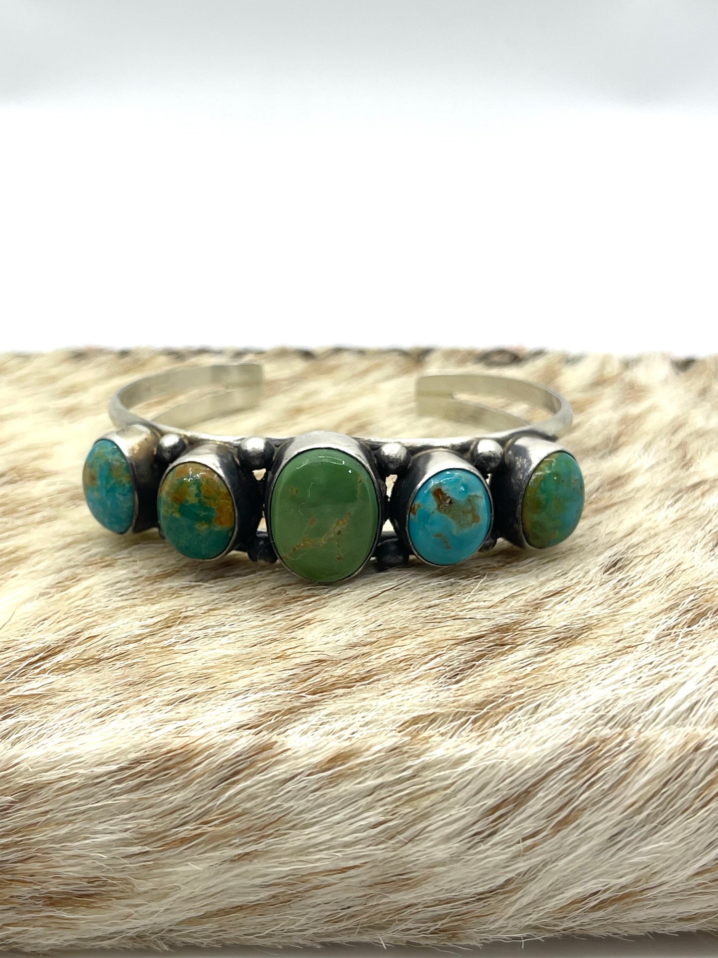 5.5”-7” Stone Turquoise Cuff by Augustine Largo, Navajo