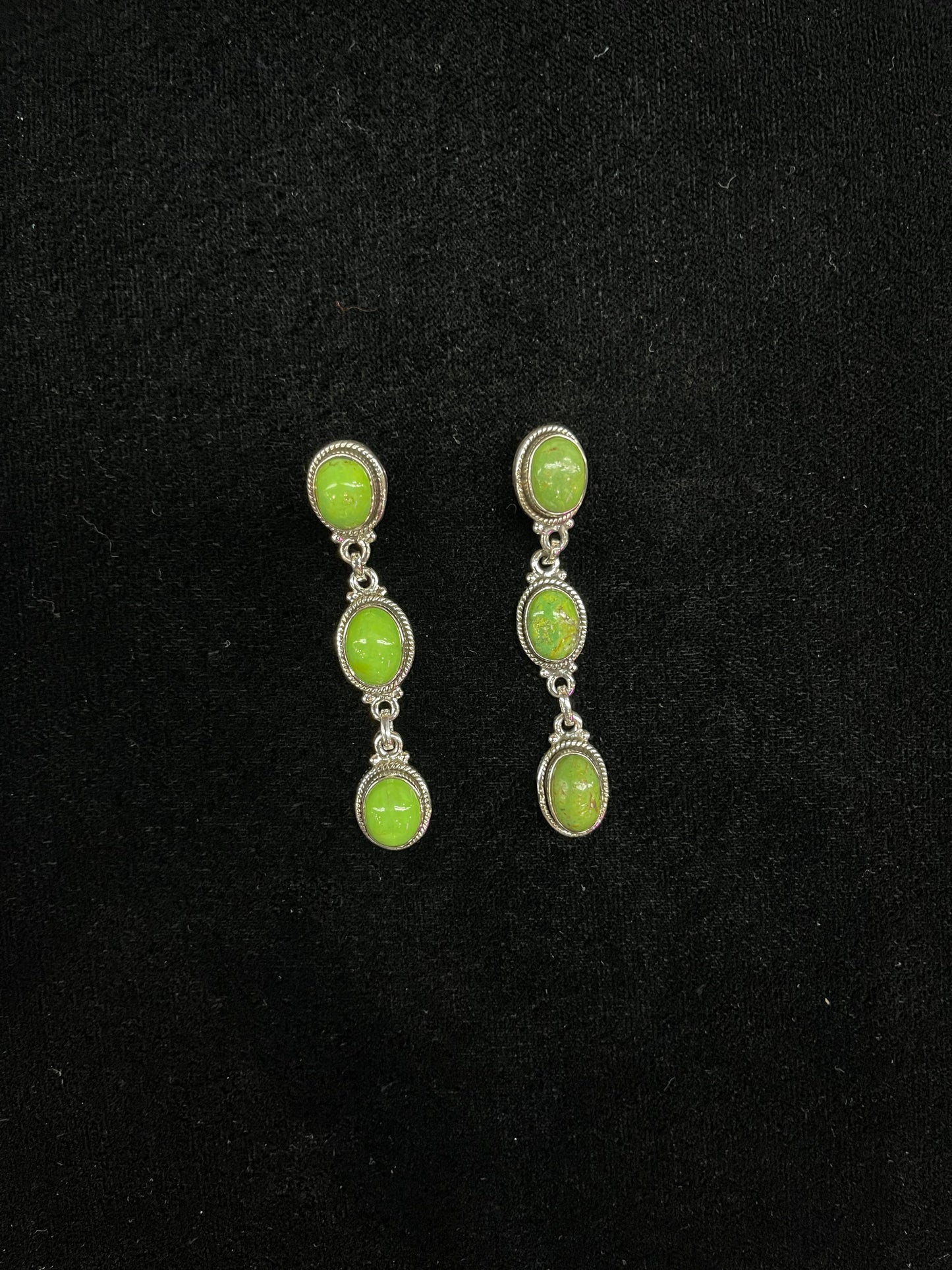 3 Stone Carico Lake Post Dangle Earrings