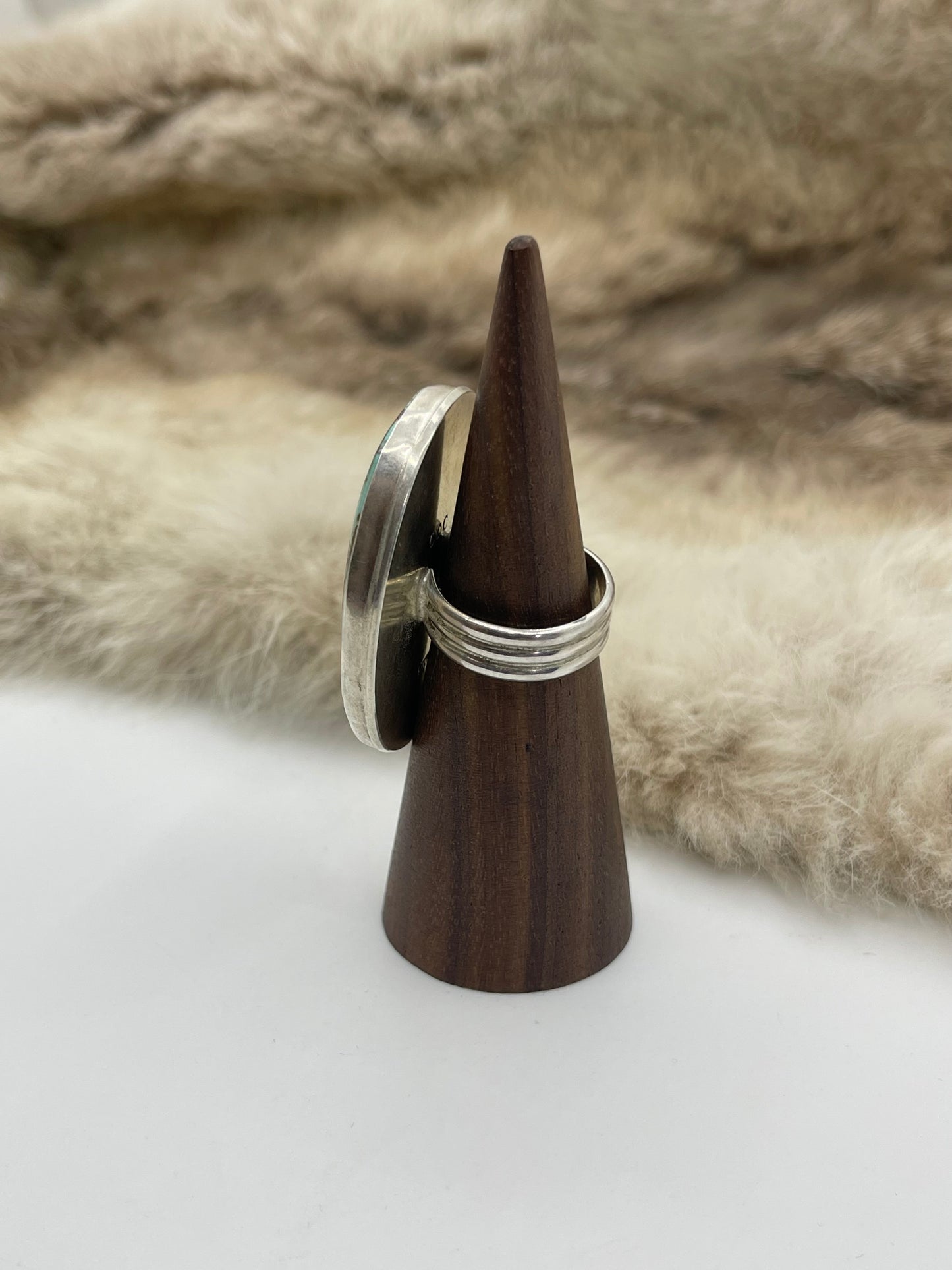 7.5 #8 Turquoise Ring by Carrie Cannon, Kiowa