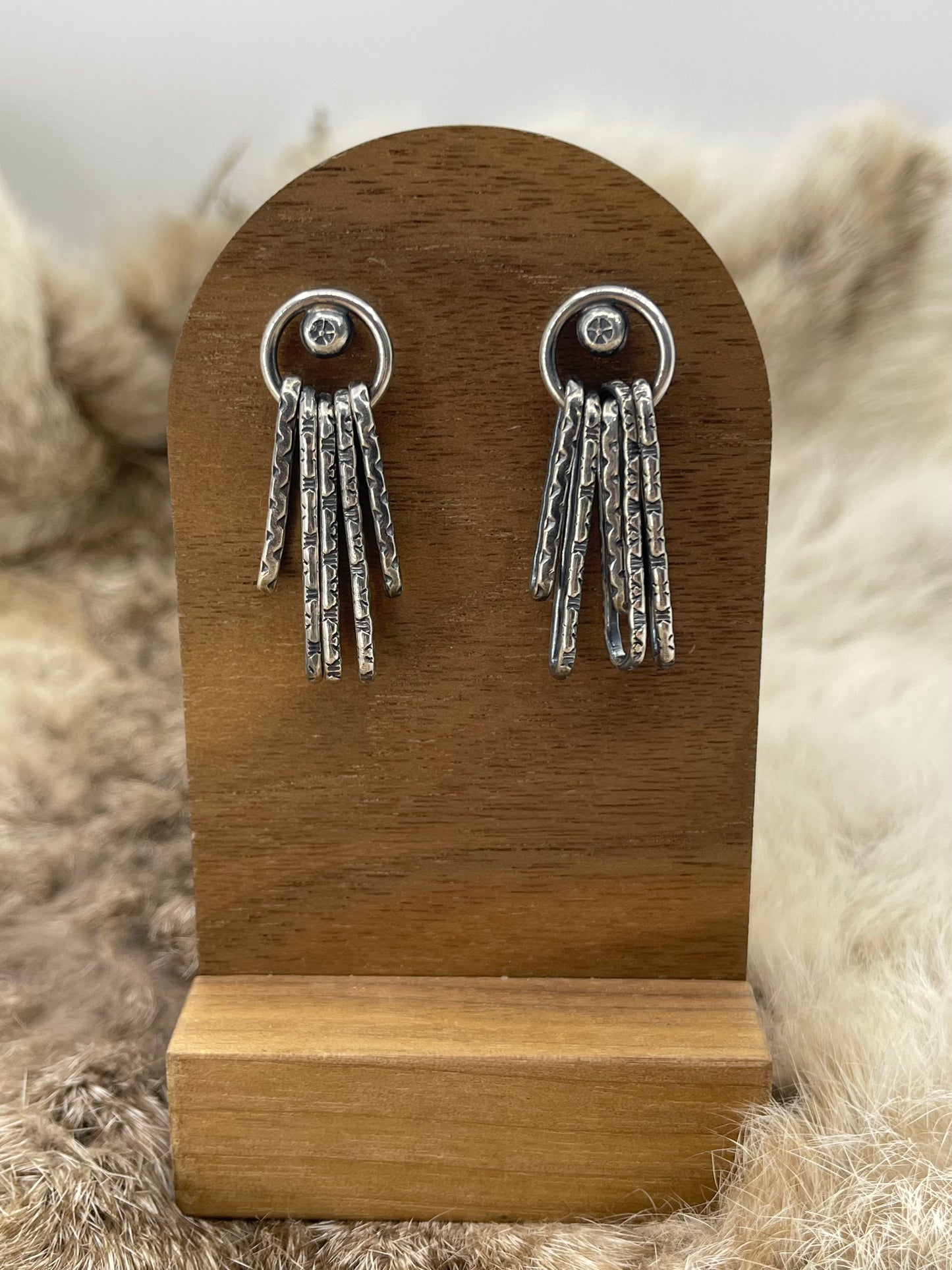 Bad Bronc Handmade Paperclip Chain Post Earrings