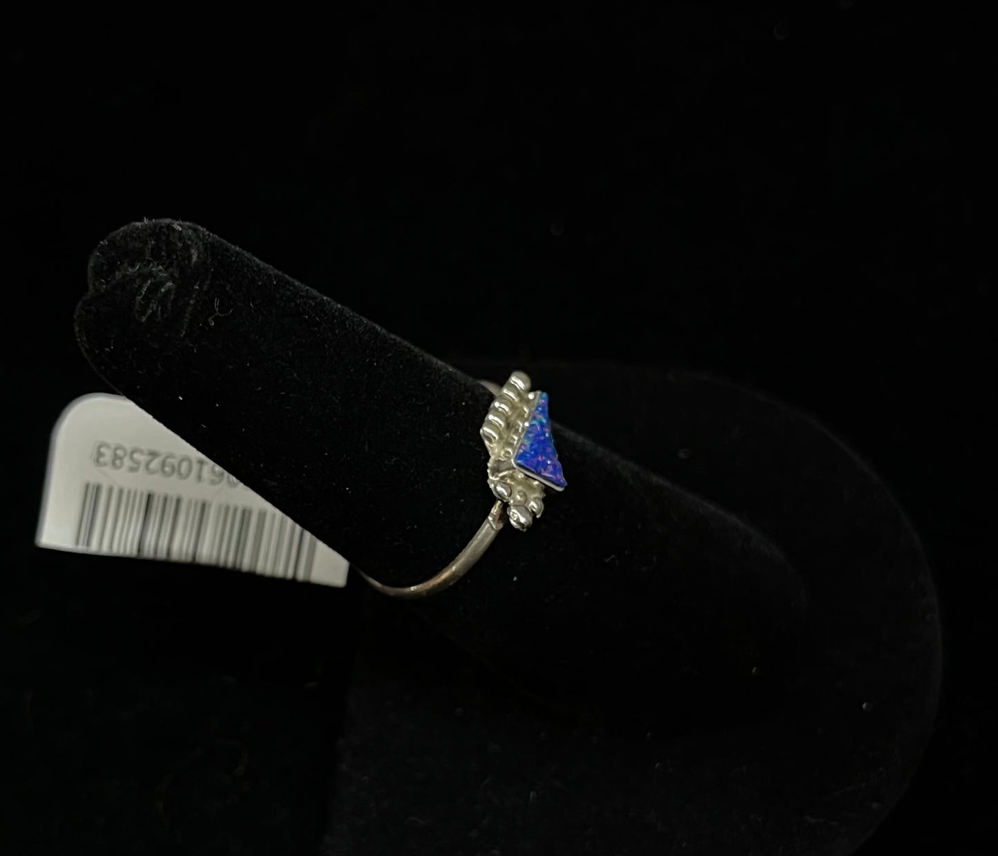 7.5 Blue Opal Triangle Ring