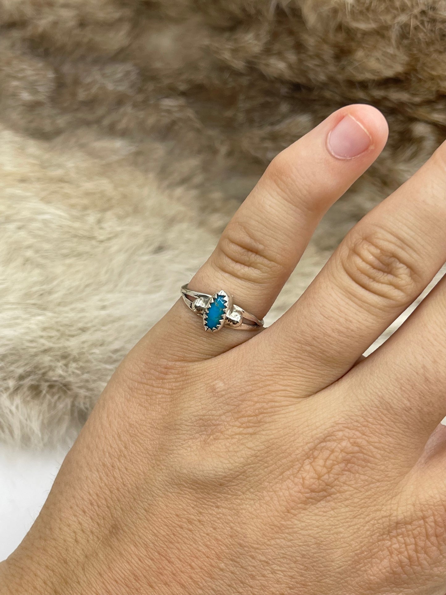 6.5 Dainty Turquoise Ring by Robinson Martinez, Navajo