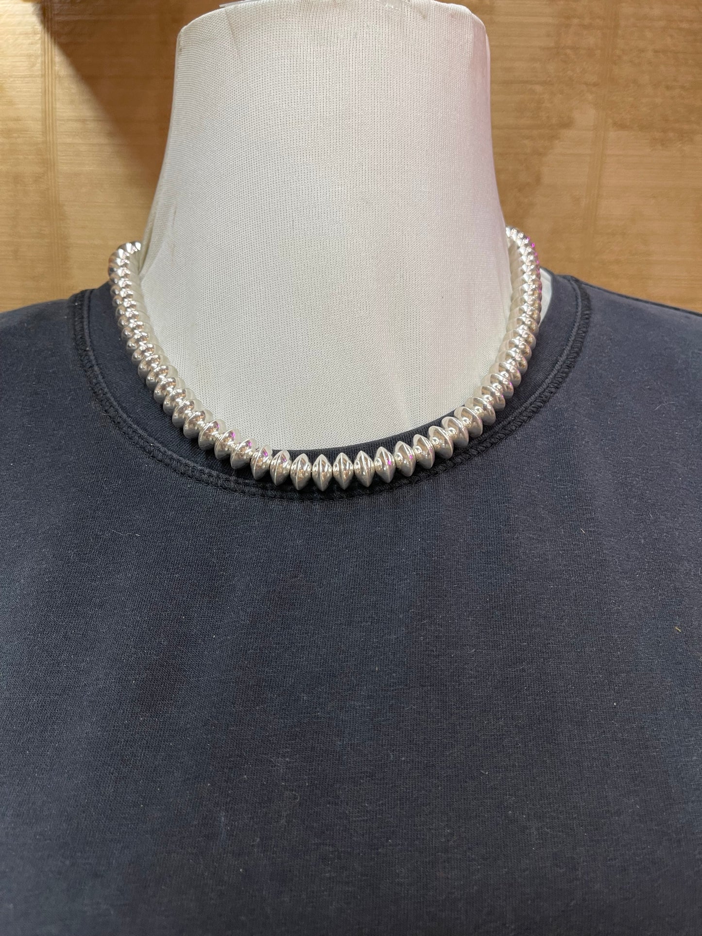 18.5" Handmade 10mm Navajo Saucers by Crystal Haley, Navajo