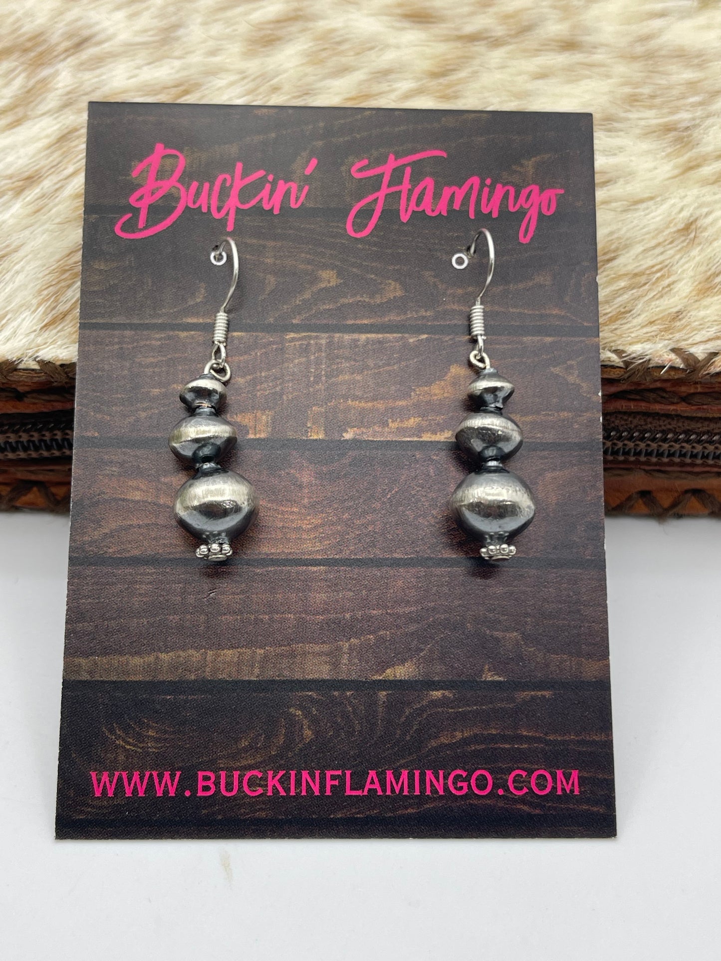 Handmade Navajo Pearl Earrings by Treva Jim, Navajo