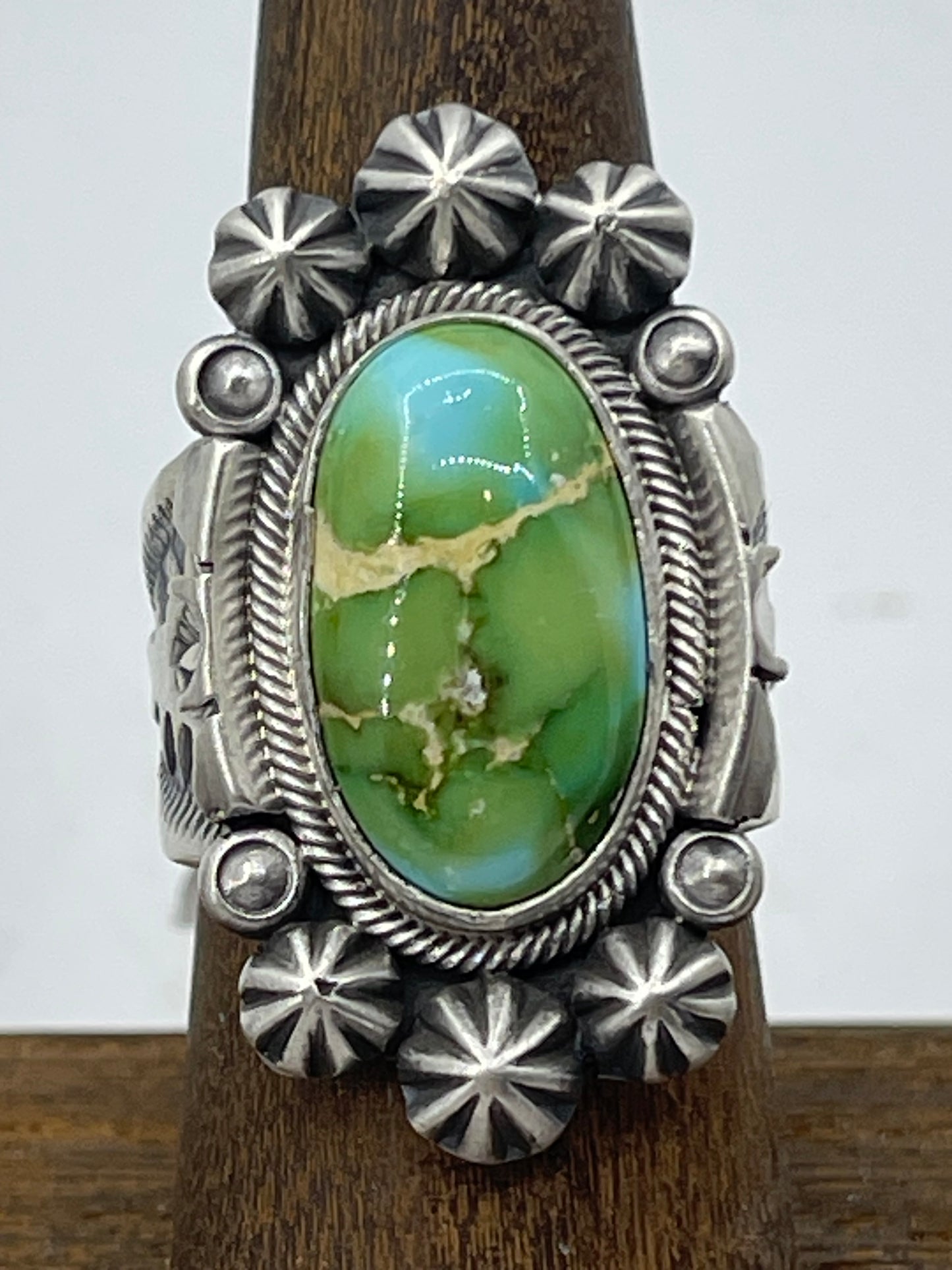Sonoran Gold Turquoise Ring by Daniel Benally, Navajo