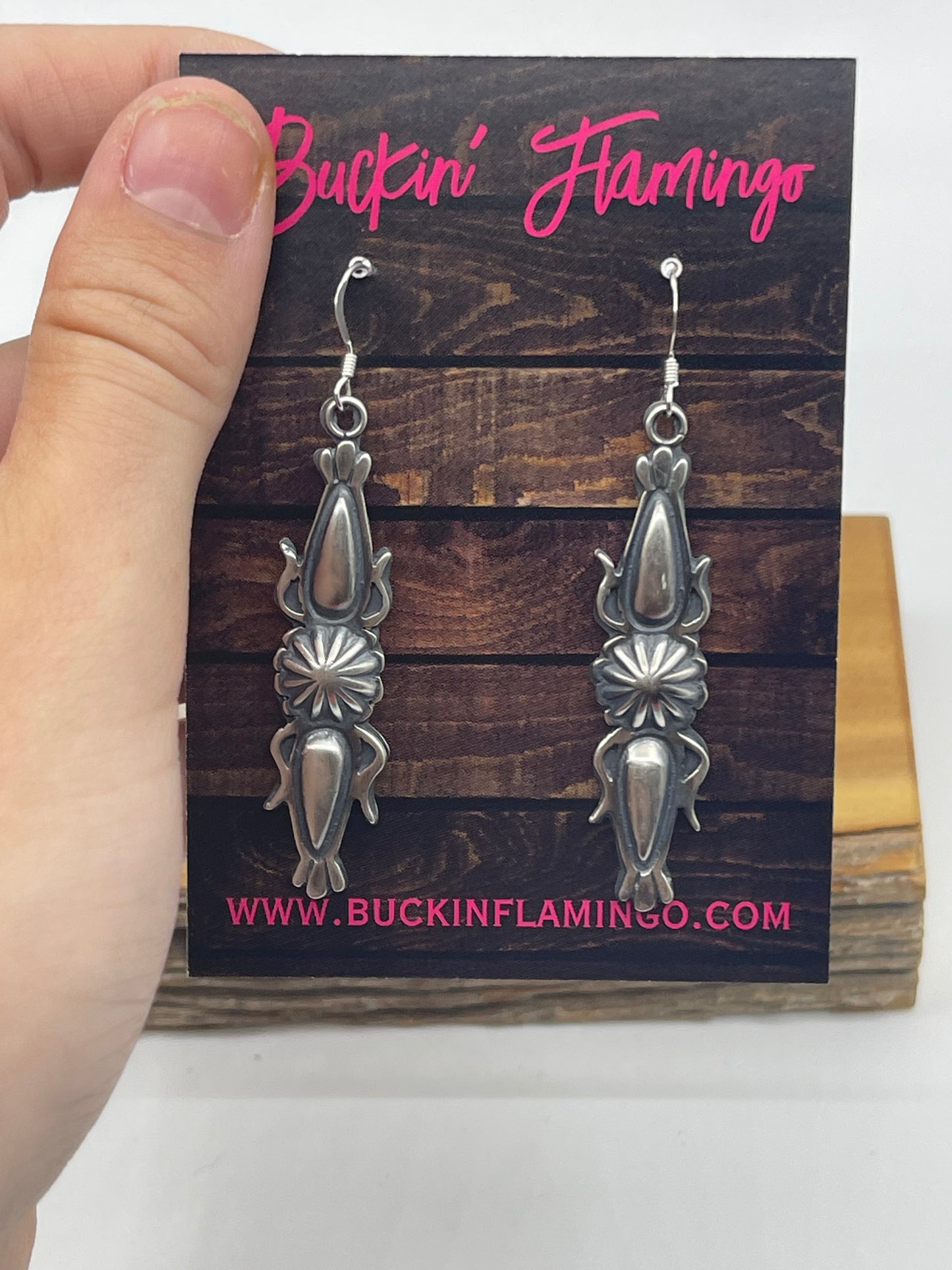 Sterling Silver 2 1/2" Dangle Earrings by Bobby Platero, Navajo