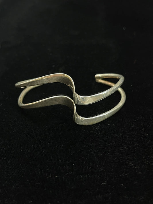 5 1/4- 6 1/2" Sterling Silver Cuff by Elaine Tahe, Navajo