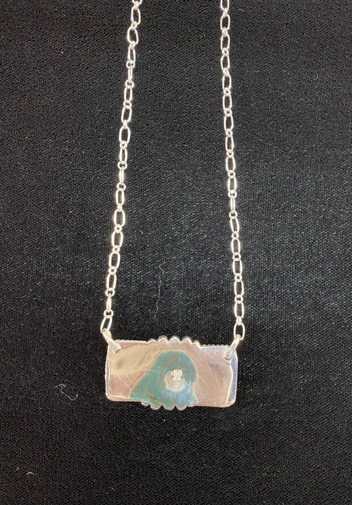 20" White Buffalo Bar Necklace by Gilbert Smith, Navajo