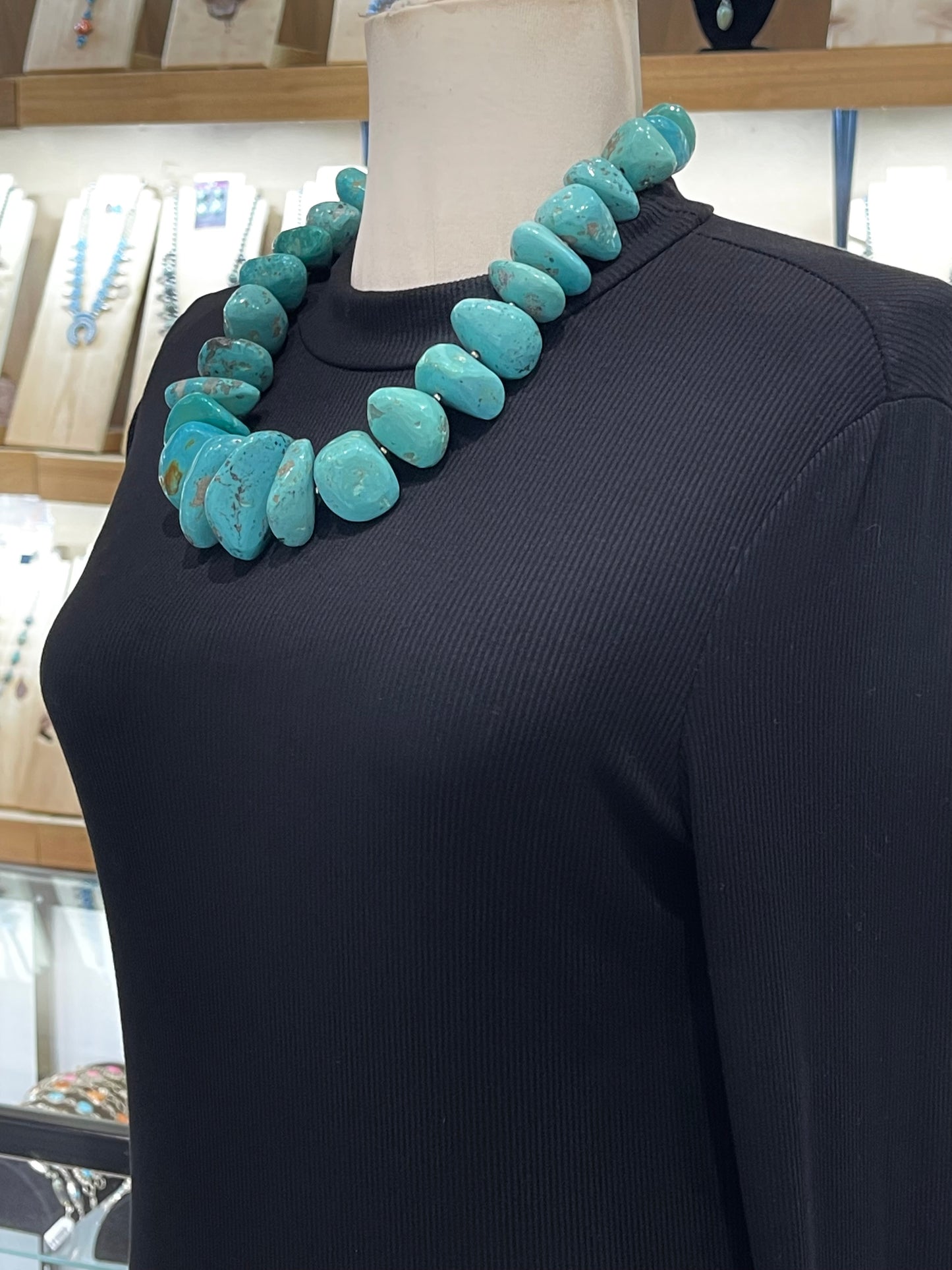 22" Natural Kingman Chunky Stone Necklace
