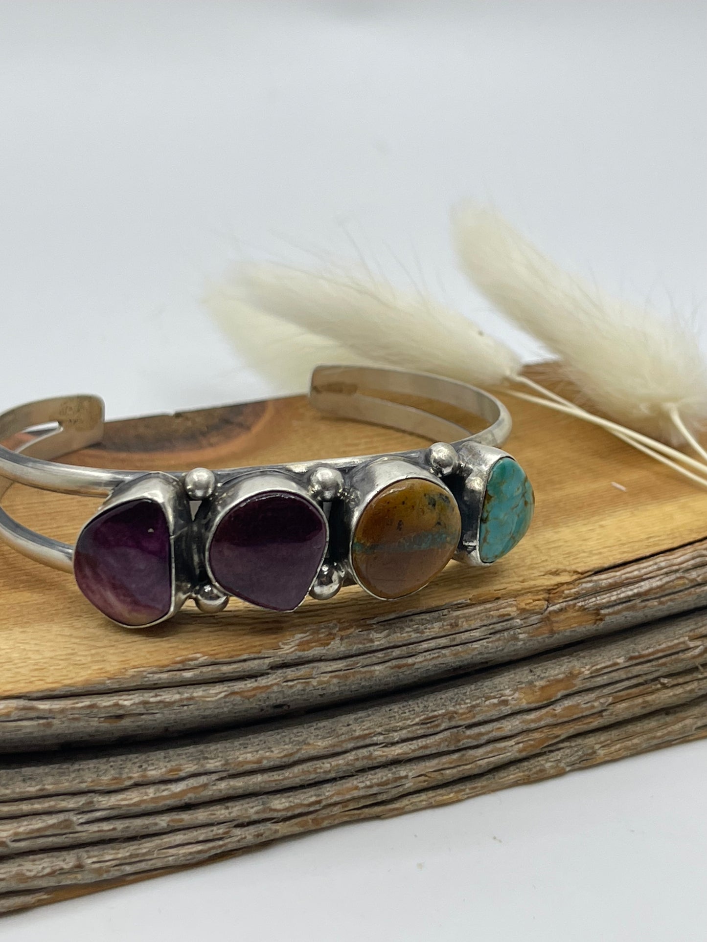 5 1/2"-7" Turquoise and Spiny Oyster Cuff by Augustine Largo, Navajo