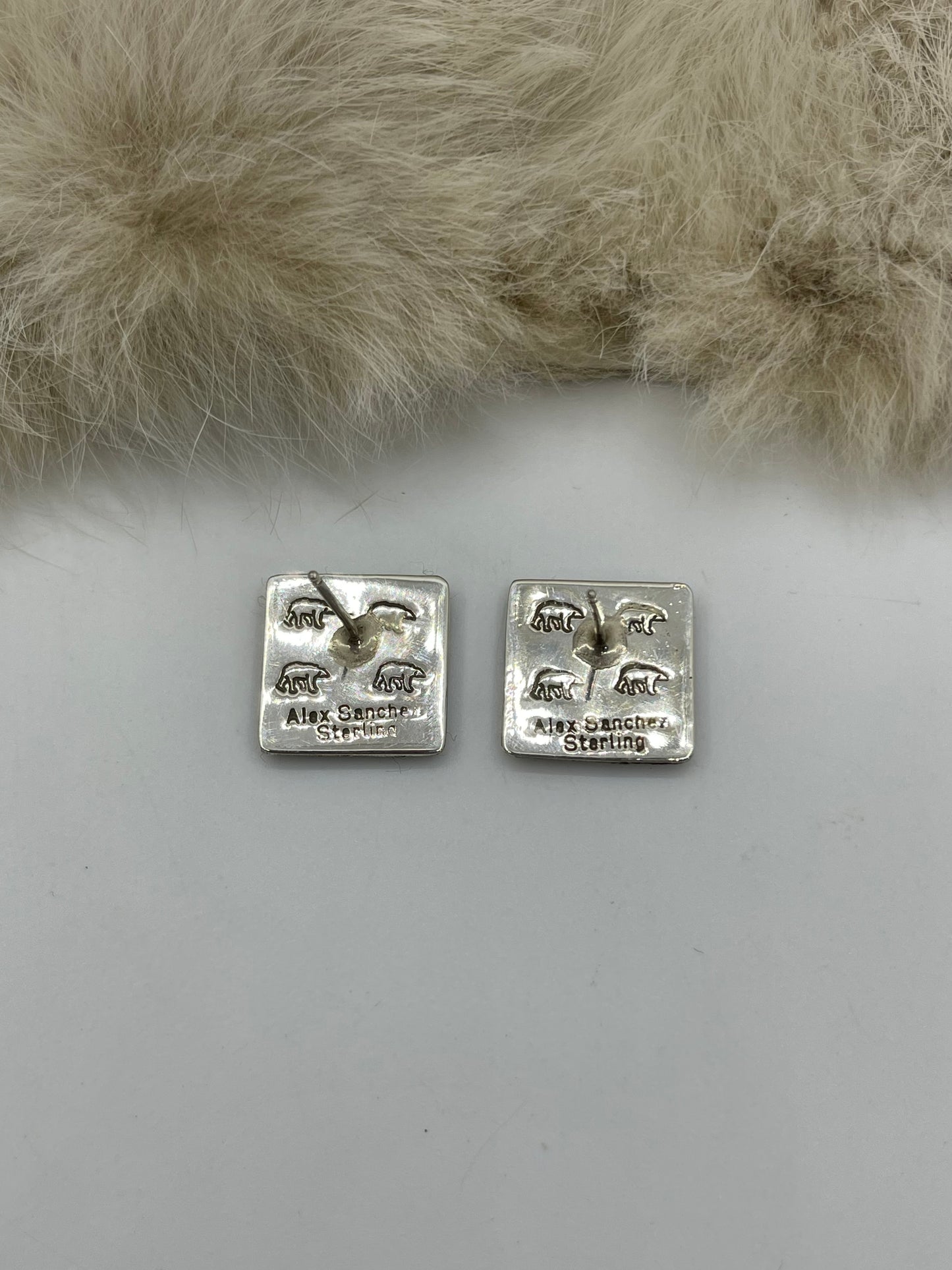 Turtle Post Earrings by Alex Sanchez, Navajo