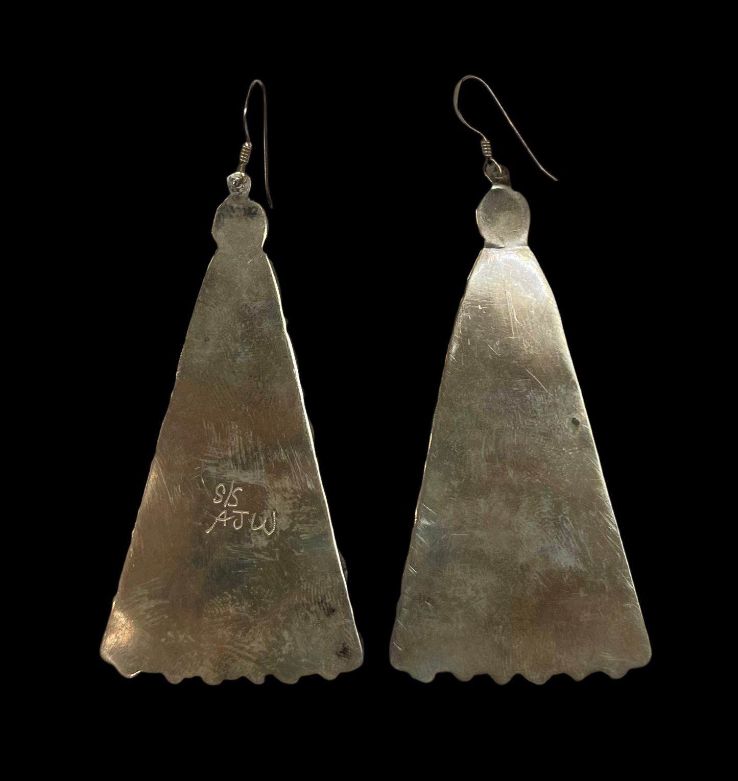 Kingman Turquoise Chandelier Hook Earrings by Alicia J. Wilson, Navajo