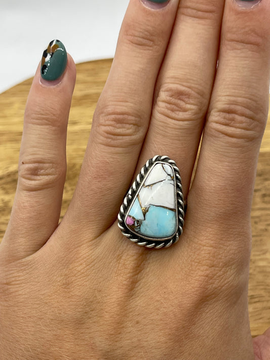 Adjustable Cotton Candy Ring by Augustine Largo (Hardly any pink, if any)