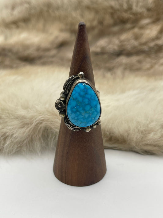 6.5 Kingman Web Turquoise Ring