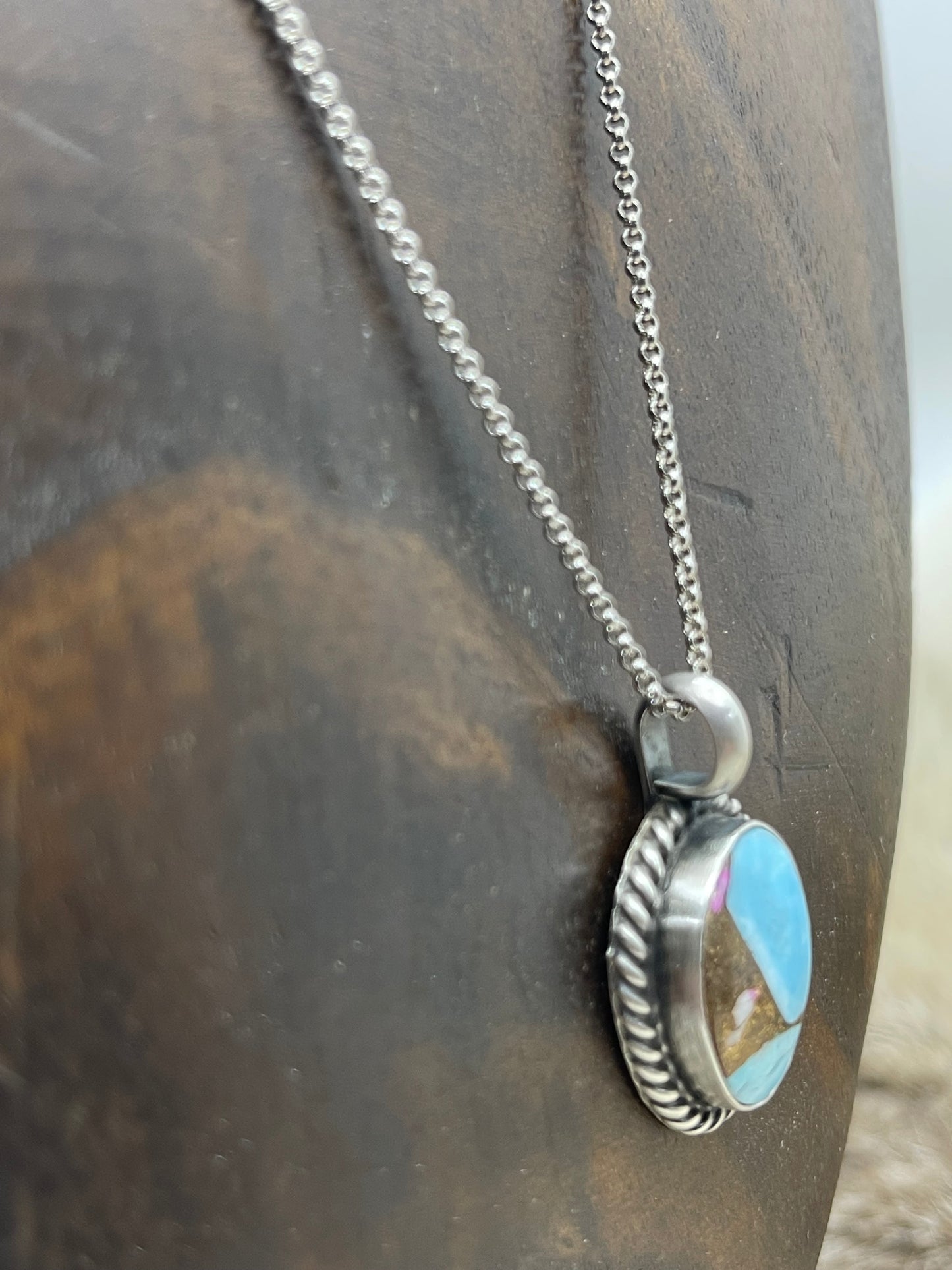 18" Cotton Candy Necklace by Johnny Dixon, Navajo