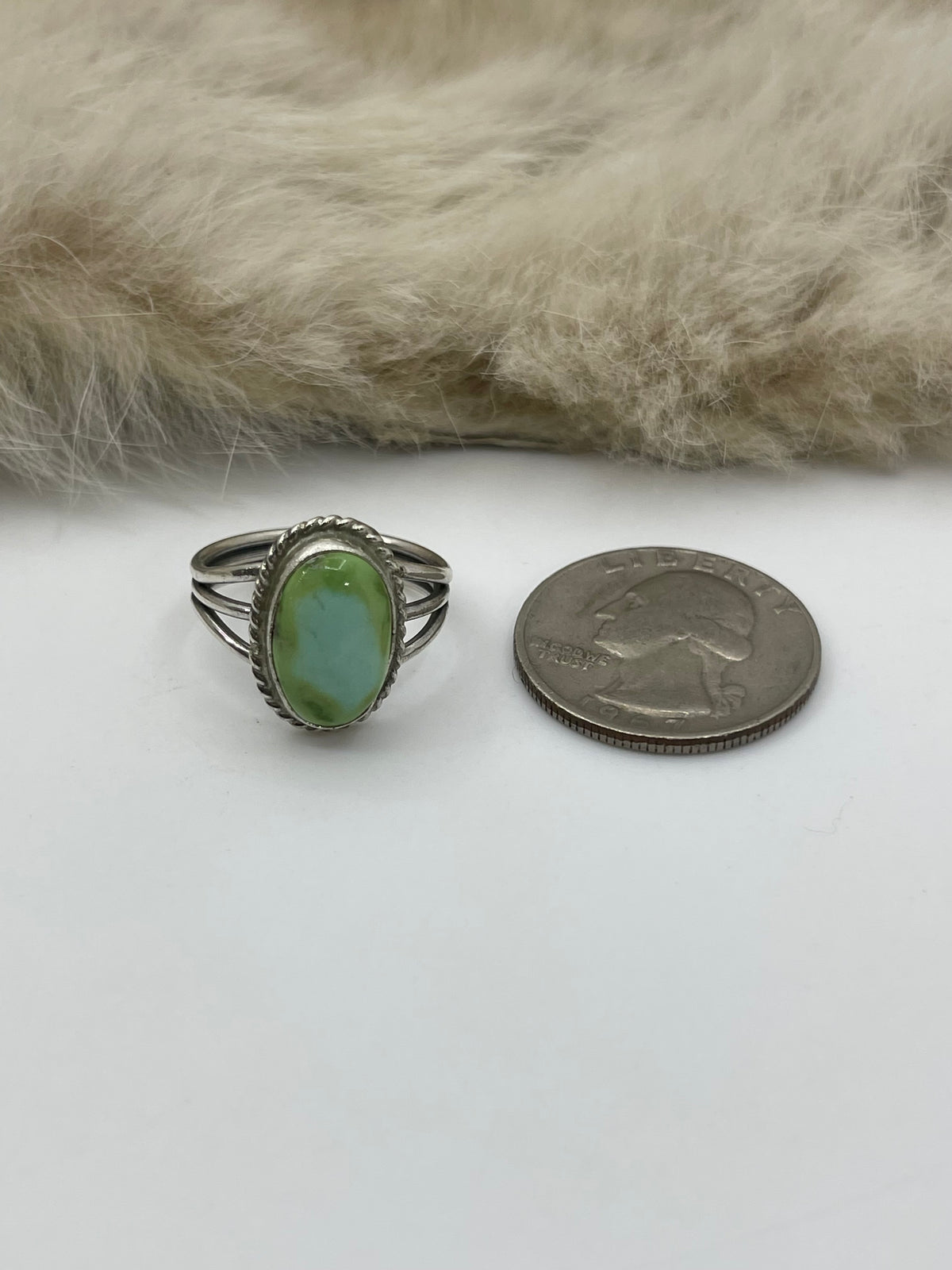 7.5 Sonoran Gold Turquoise Ring by Judy Largo, Navajo