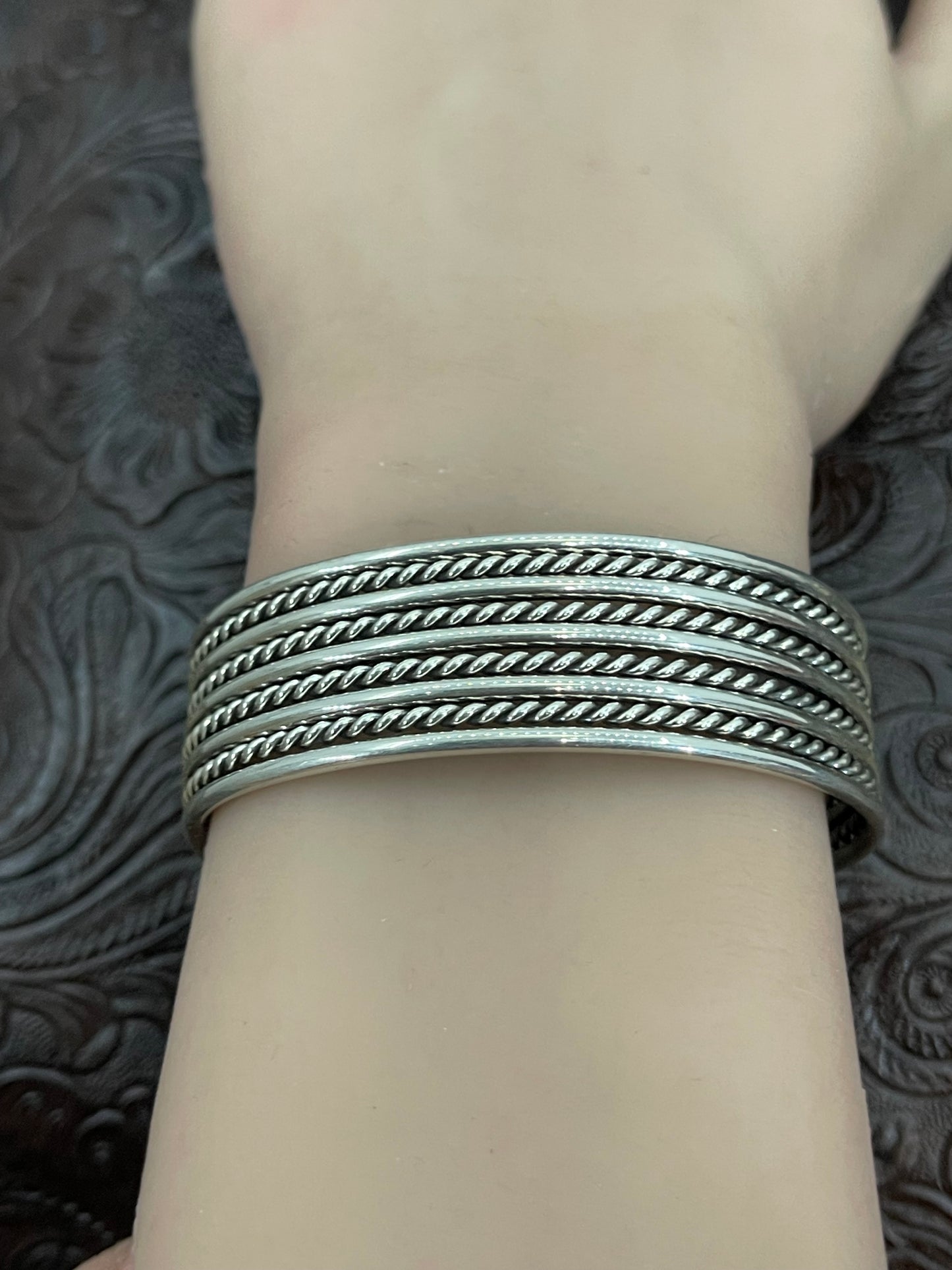 5.75" - 7" 9 Row Silver Cuff