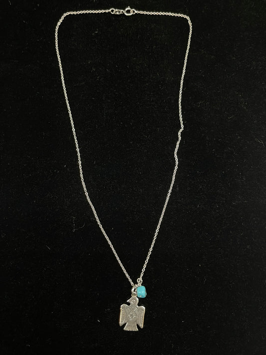 16" Thunderbird and Turquoise Necklace