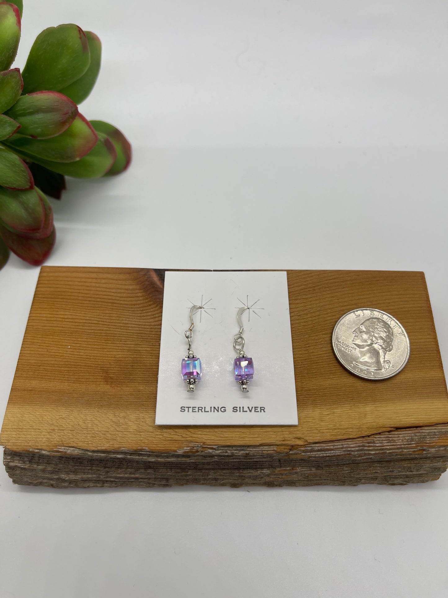 Pinky Purple Swarovski Crystal Dangle Earrings