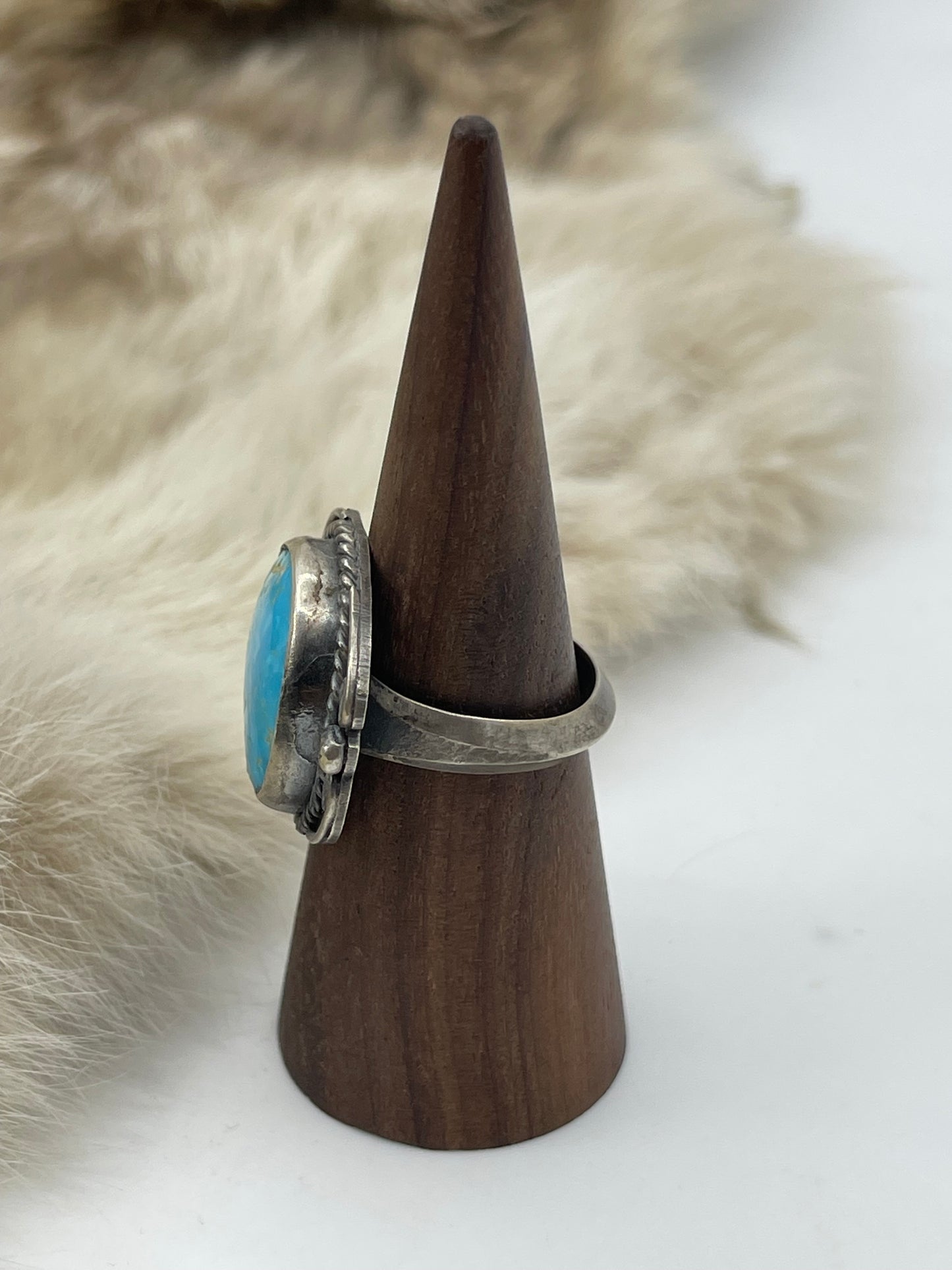 9.5 Turquoise Ring by Gilbert Nez, Navajo
