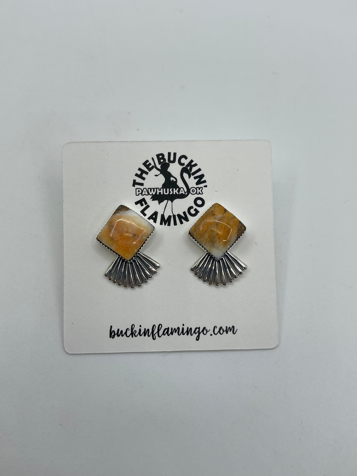 Orange Crush Earrings by Sadie Jim, Navajo
