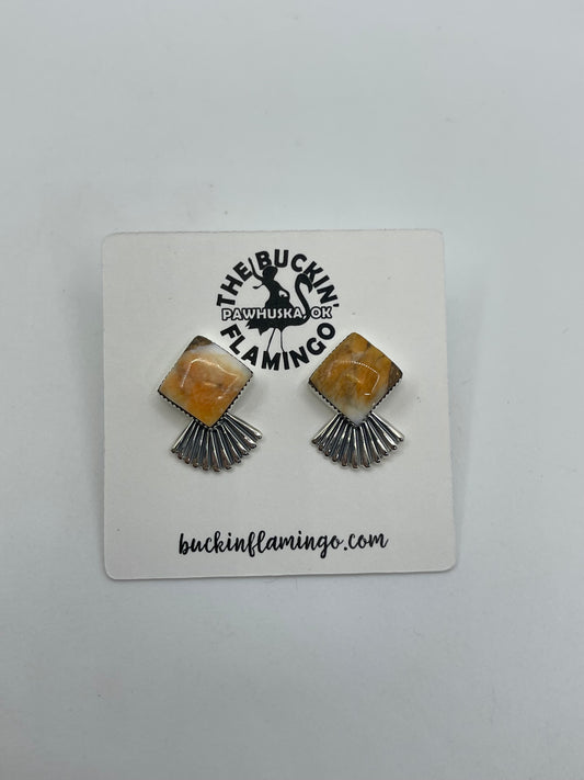 Orange Crush Earrings by Sadie Jim, Navajo