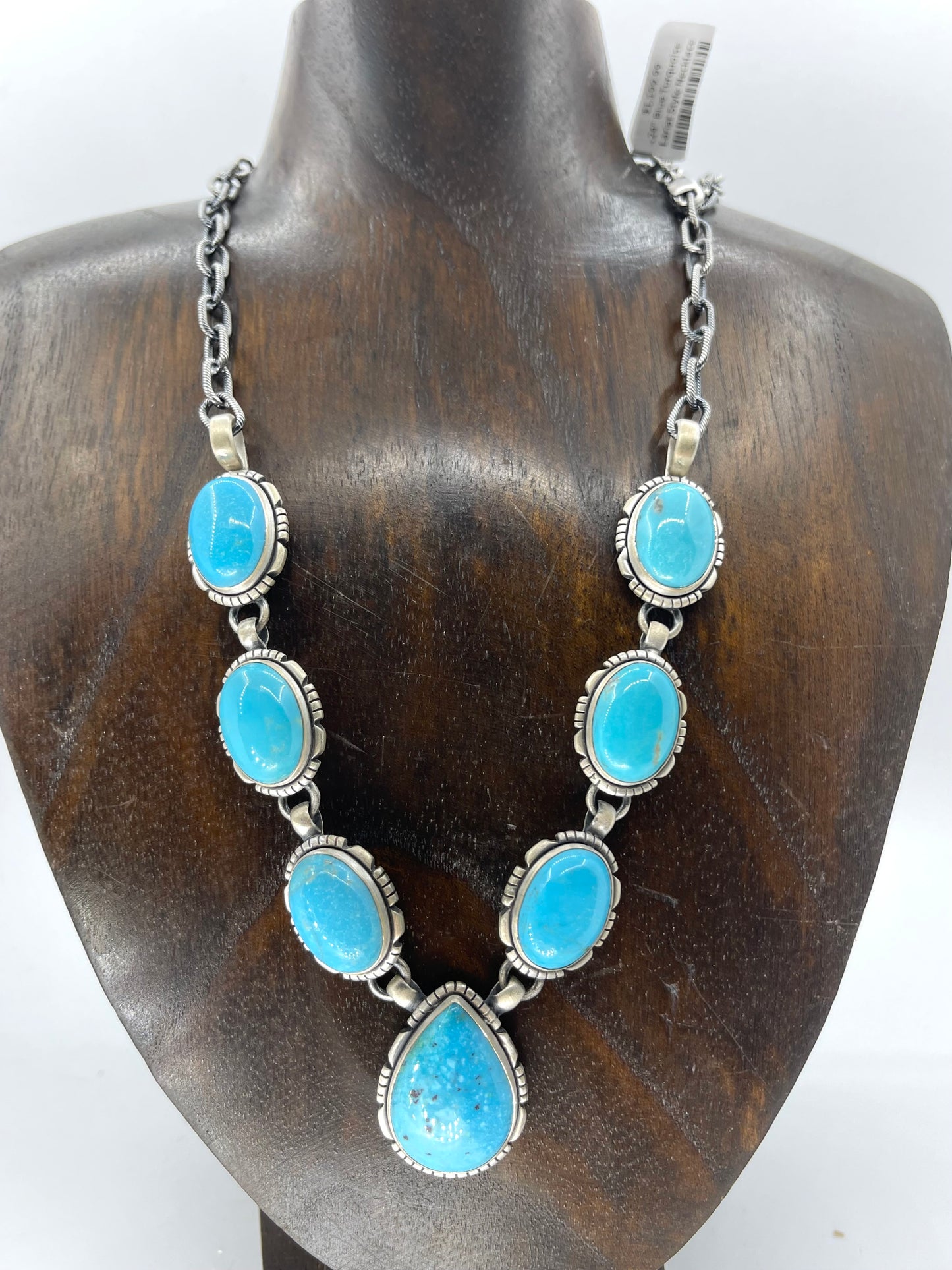 24" Blue Turquoise Lariat Style Necklace