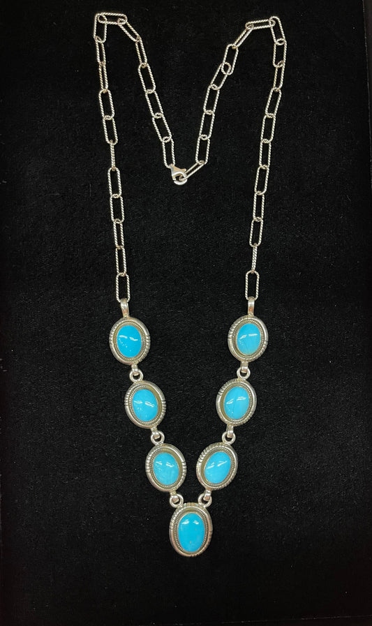Sleeping Beauty Turquoise Lariat Style Necklace