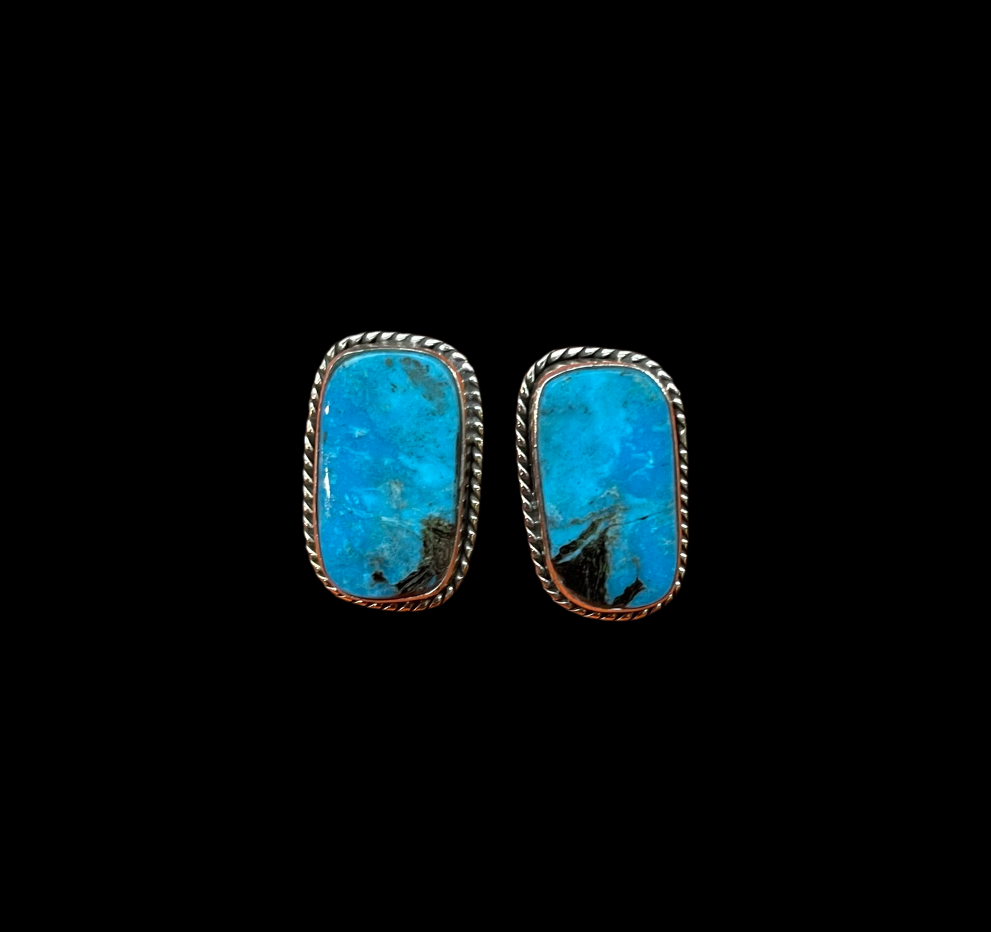 Kingman Turquoise Square Post Earrings