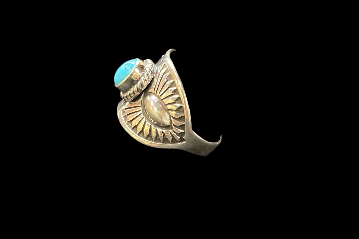 Sterling Silver and Sleeping Beauty Turquoise Ring by Derrick Gordon, Navajo