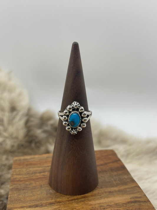 6.5 Turquoise "Star Drop" Ring by Mike Smith, Navajo