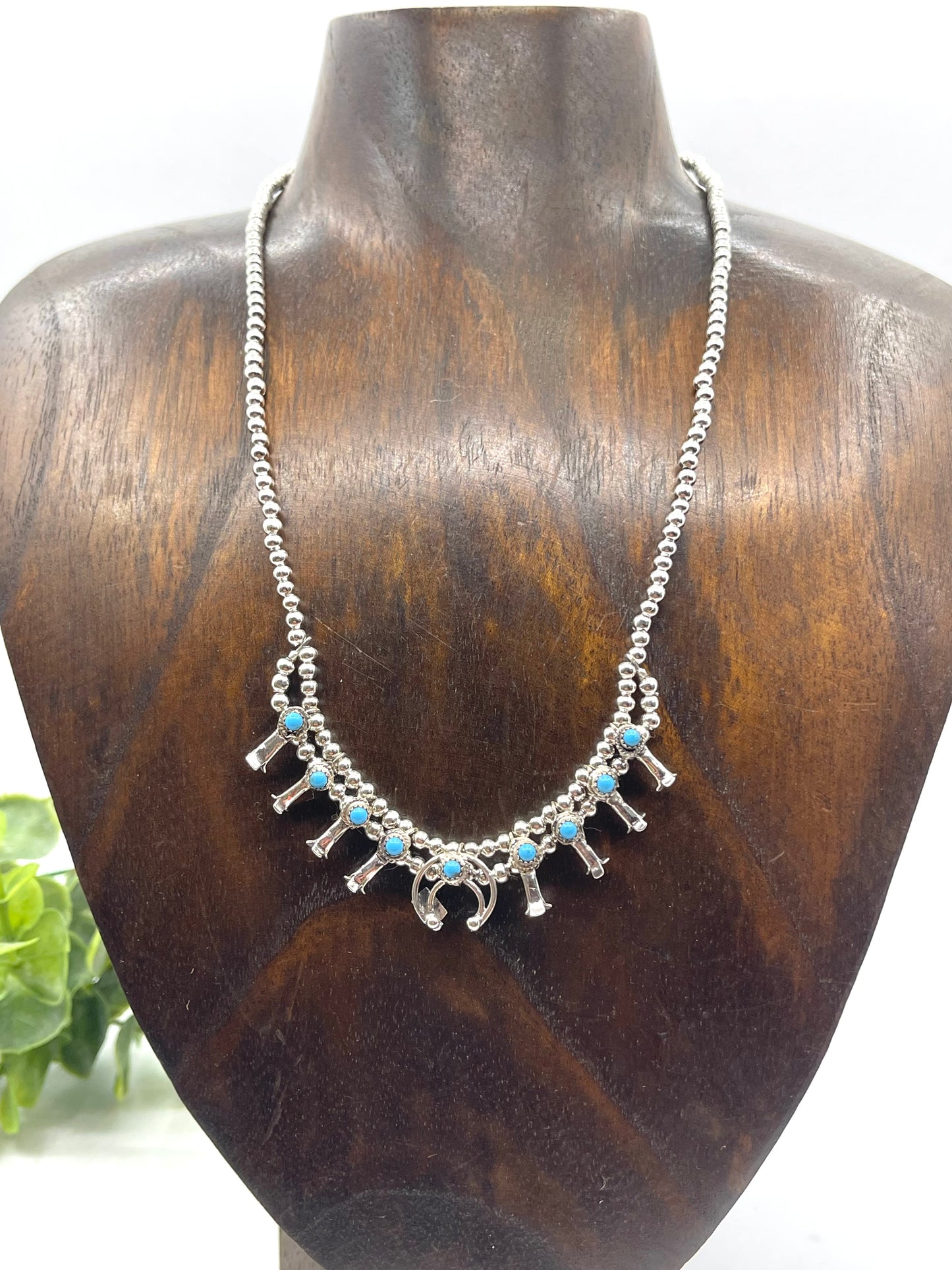 16" Stainless Steel Beads with Sterling Silver Blossoms & Naja